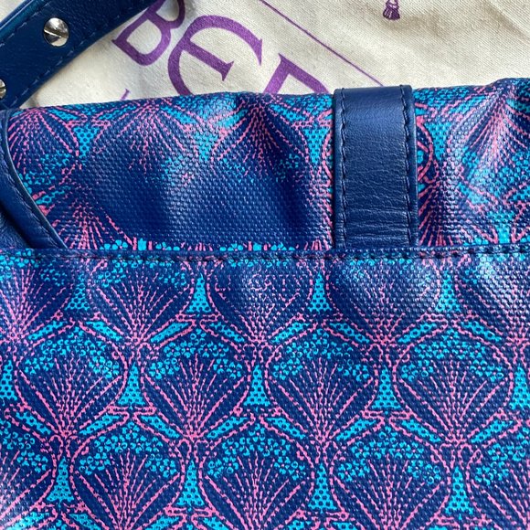 Liberty of London Carnaby Crossbody Saddle Bag Purse Blue Iphis Print - Picture 6 of 11